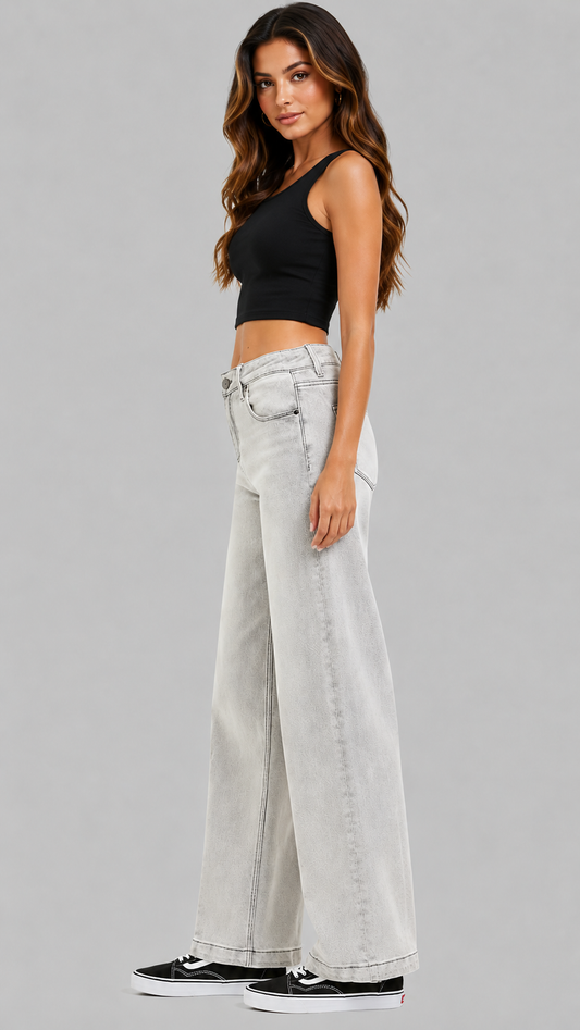 Halley Slouchy Baggy Grey Jeans