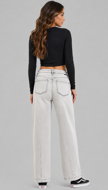 Halley Slouchy Baggy Grey Jeans