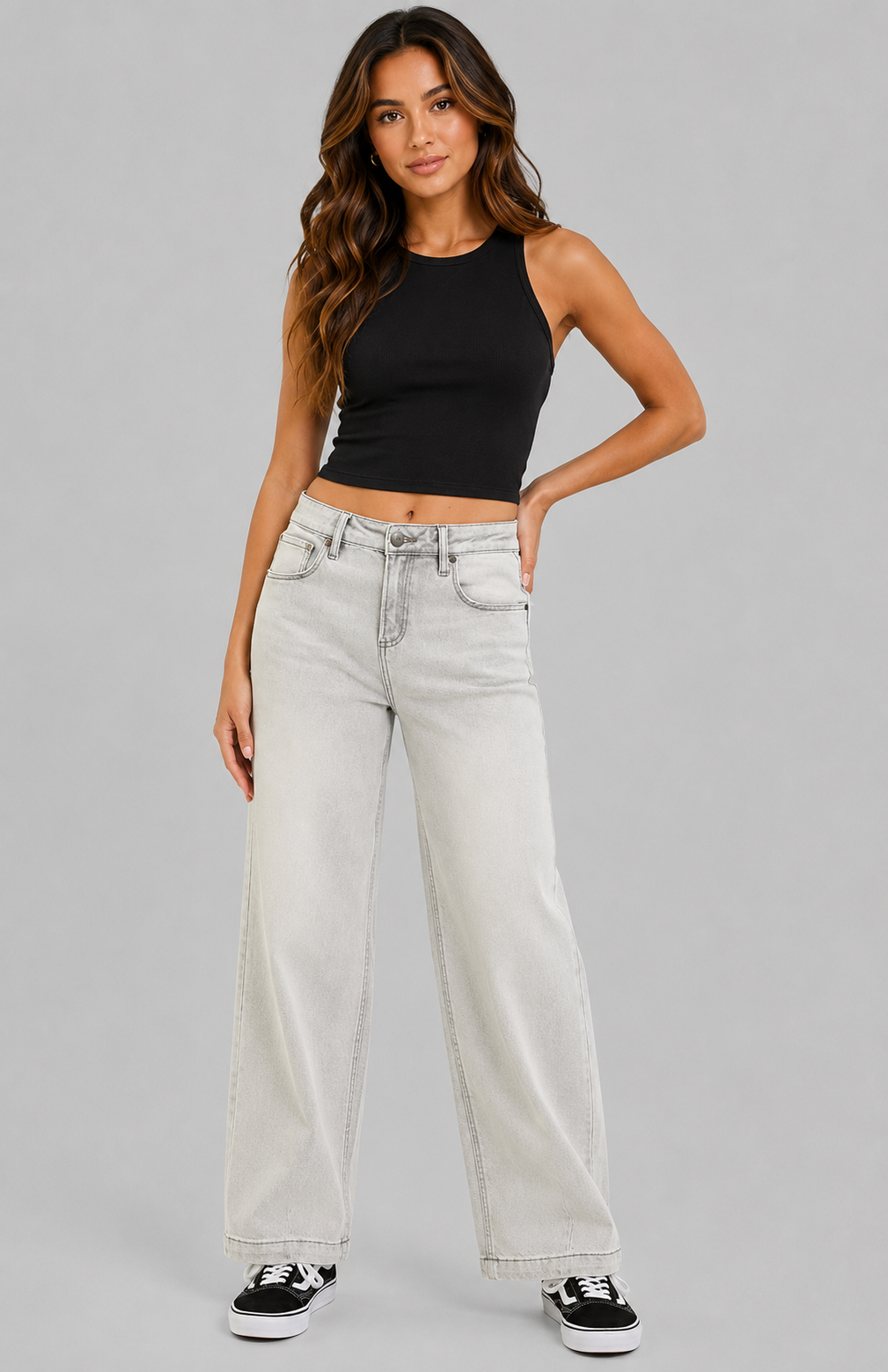 Halley Slouchy Baggy Grey Jeans