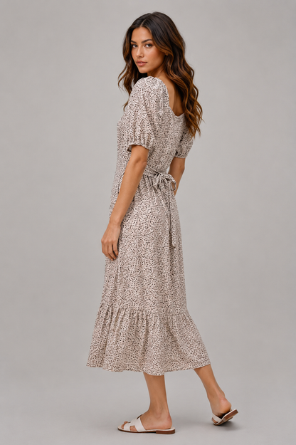 Hazel Floral Puff Sleeve Maxi Dress