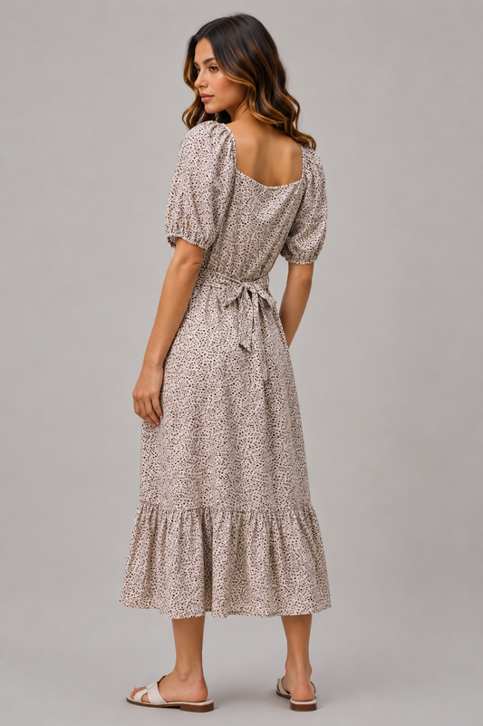 Hazel Floral Puff Sleeve Maxi Dress