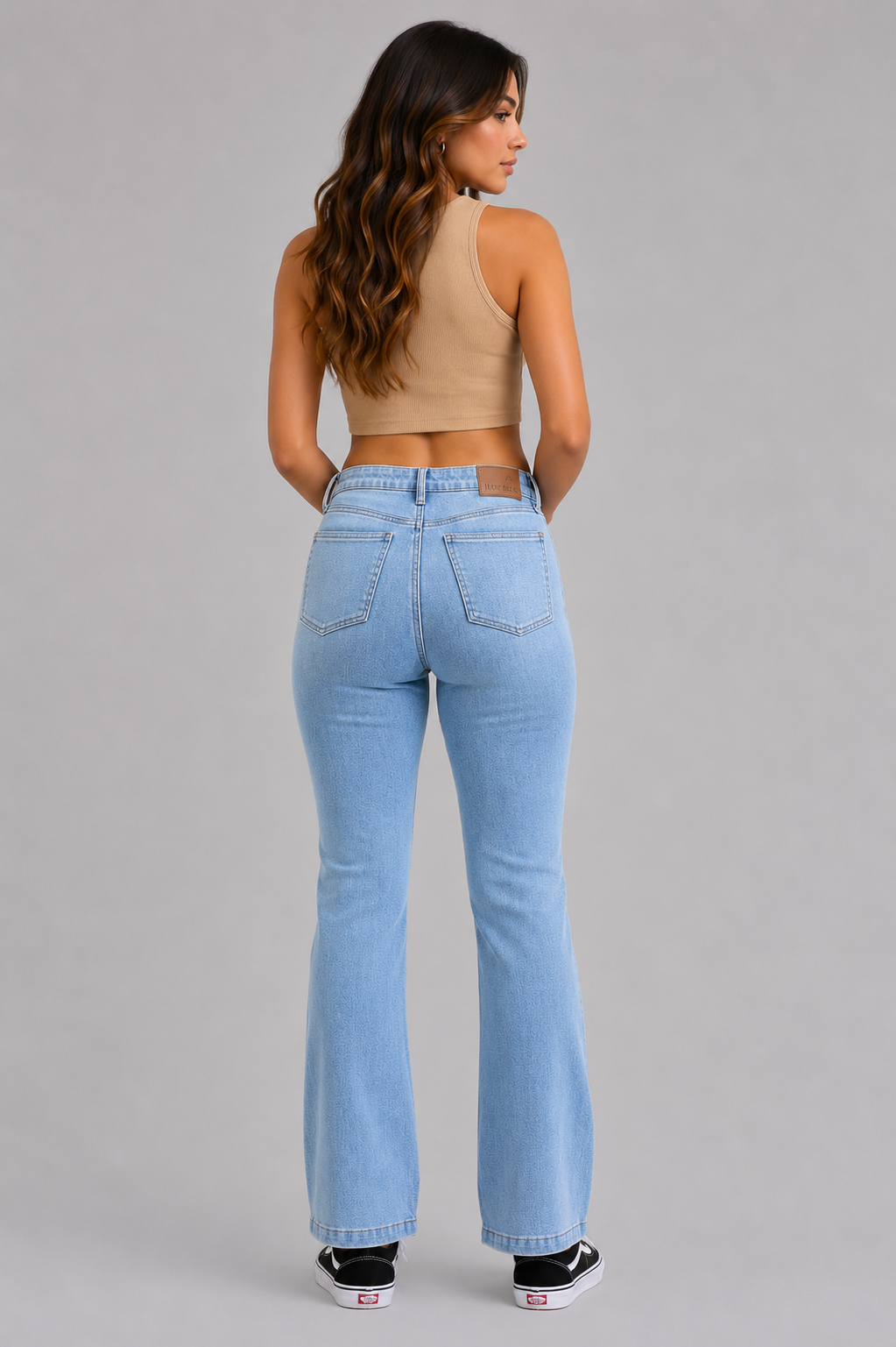 Raelynn Mid Rise Bootcut Jeans with Front Patch Pockets