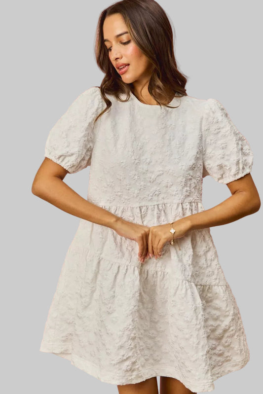 Iris Boho Floral Jacquard Dress