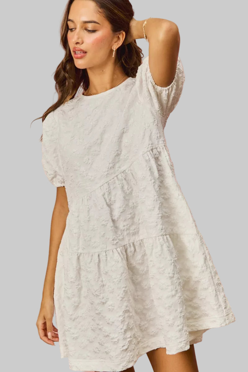 Iris Boho Floral Jacquard Dress