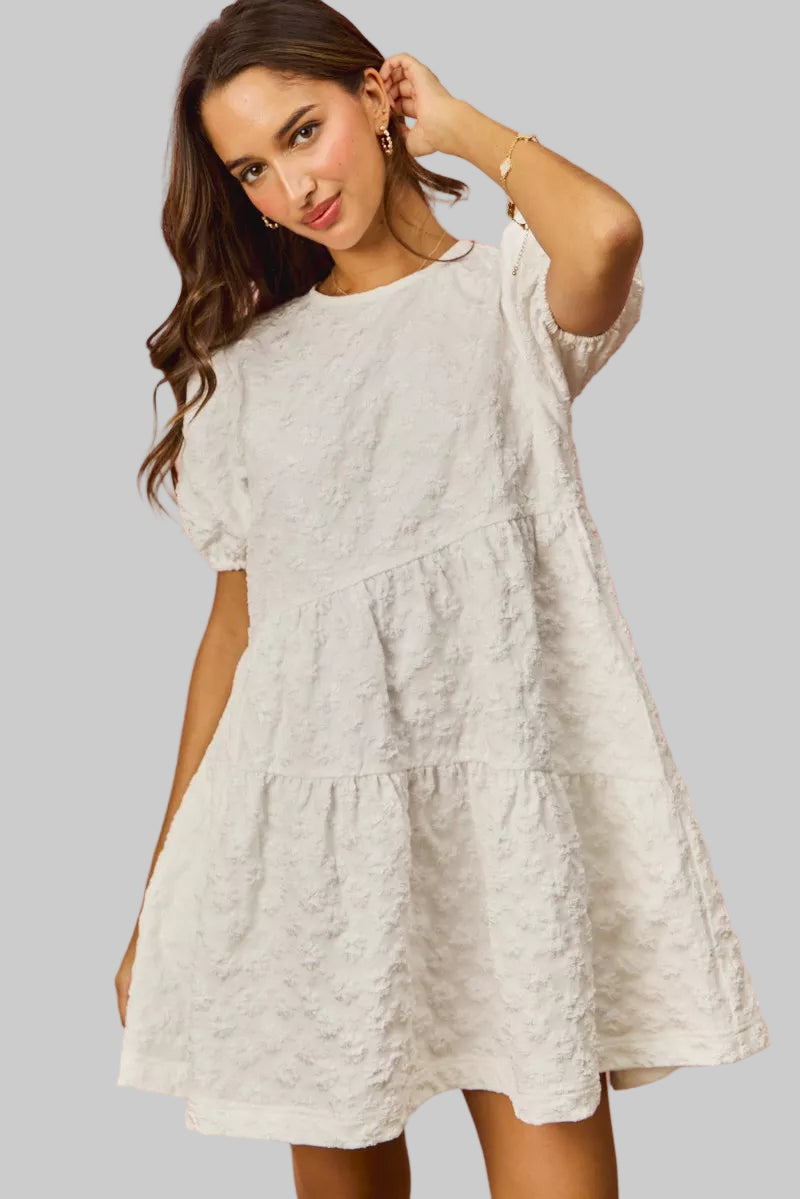 Iris Boho Floral Jacquard Dress