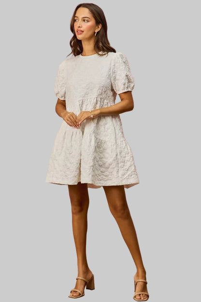 Iris Boho Floral Jacquard Dress