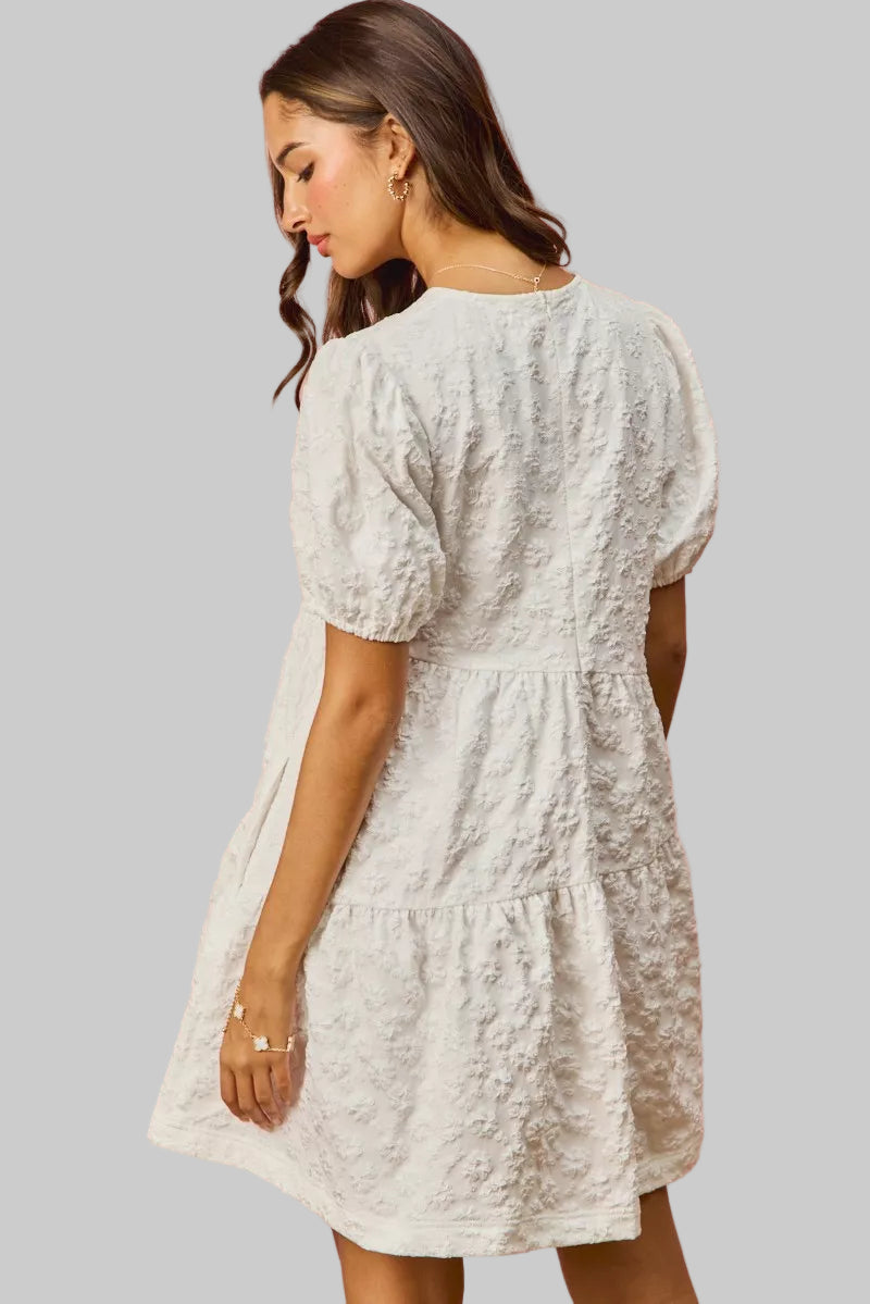 Iris Boho Floral Jacquard Dress