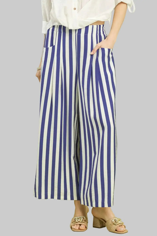 Isabel Nautical Stripe Wide Leg Pants