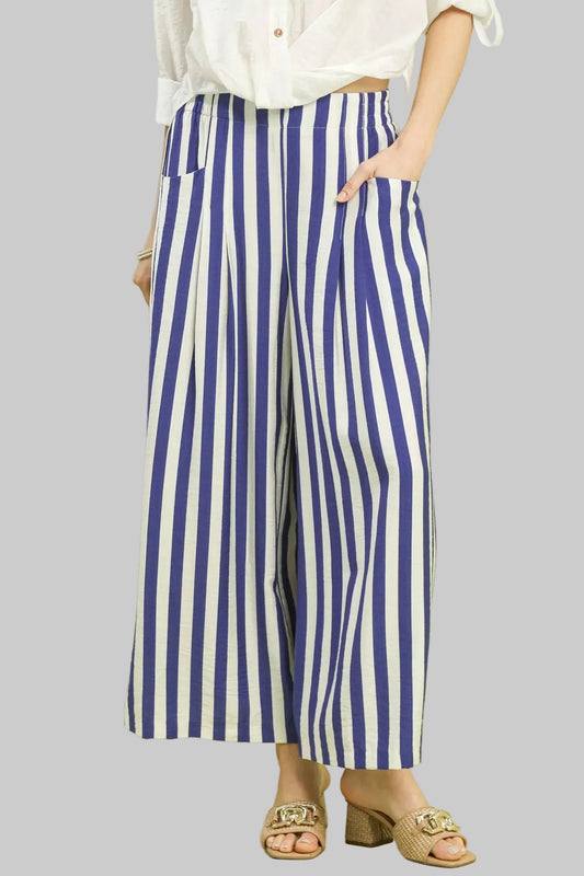 Isabel Nautical Stripe Wide Leg Pants