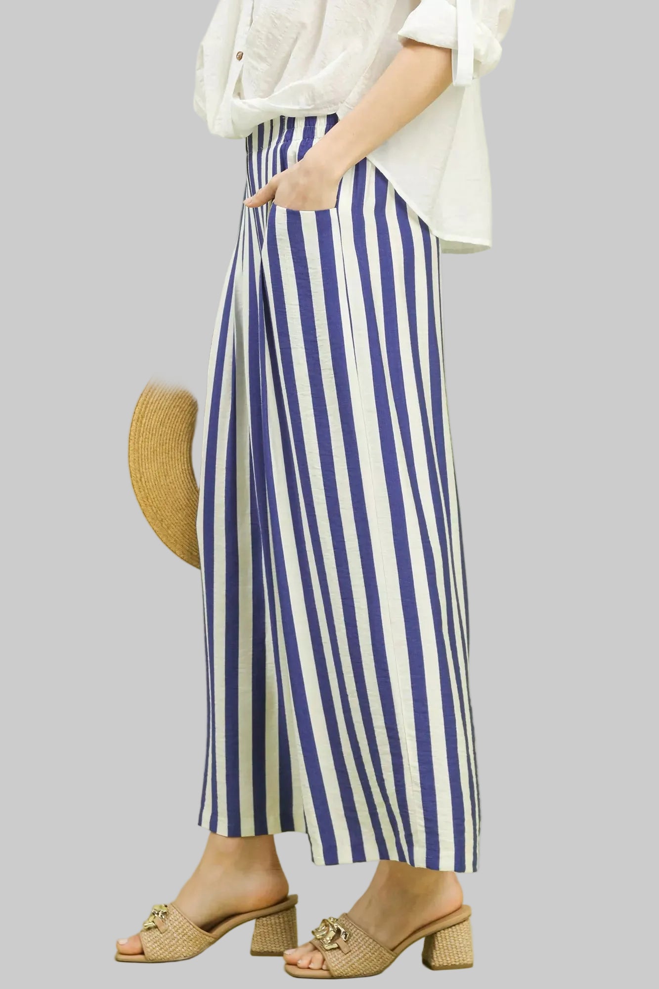 Isabel Nautical Stripe Wide Leg Pants