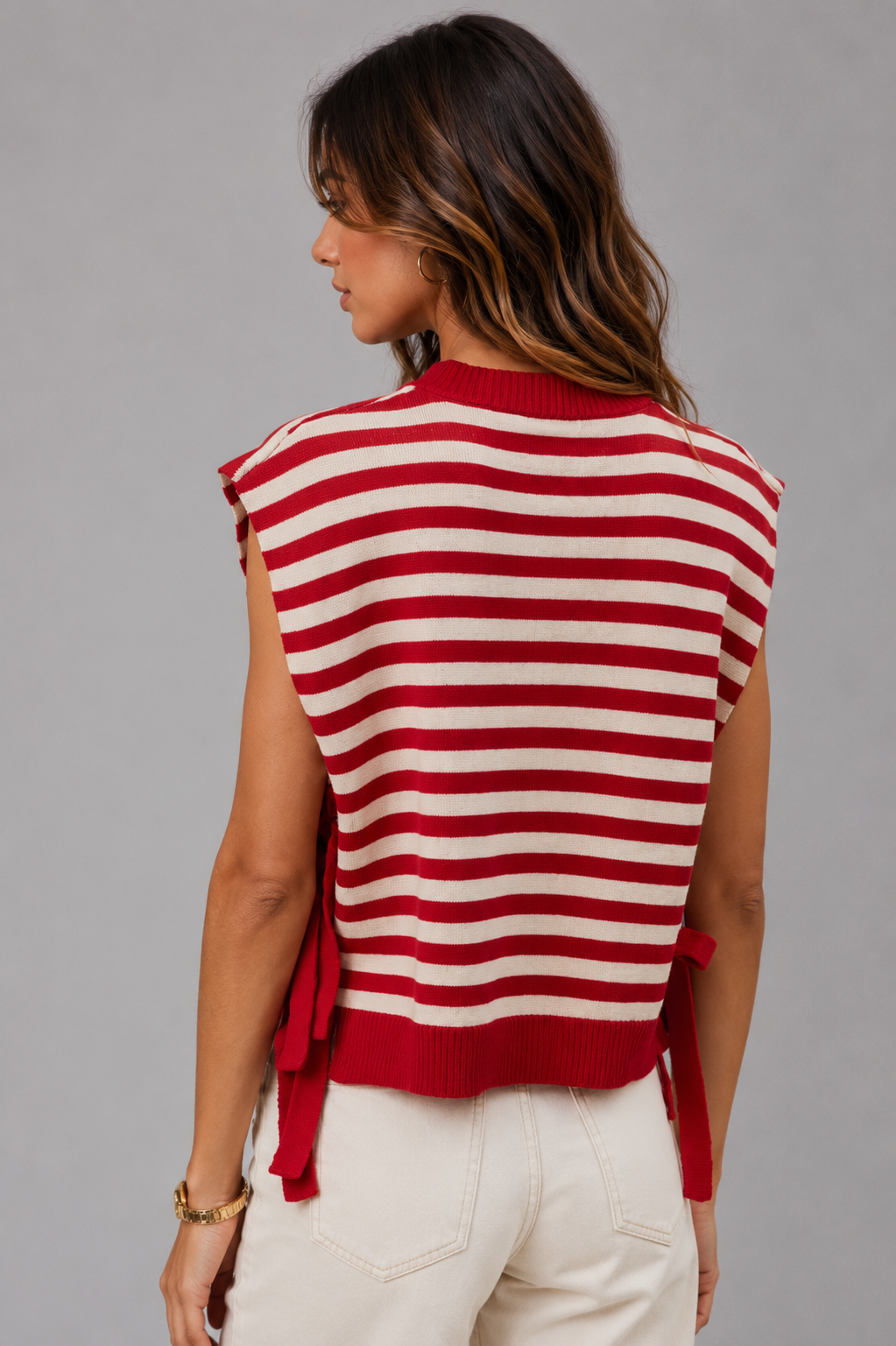 Isabella Stripe Star Patch Side Tie Top