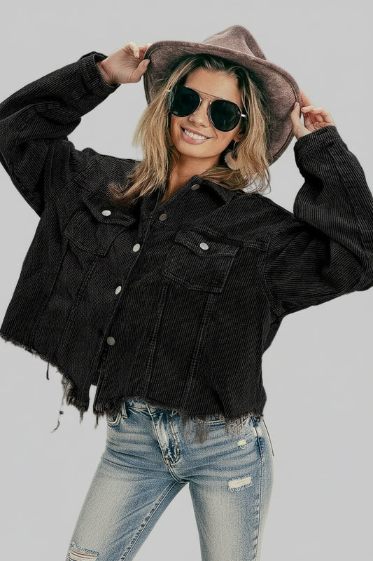 Jade Boho Western Corduroy Jacket