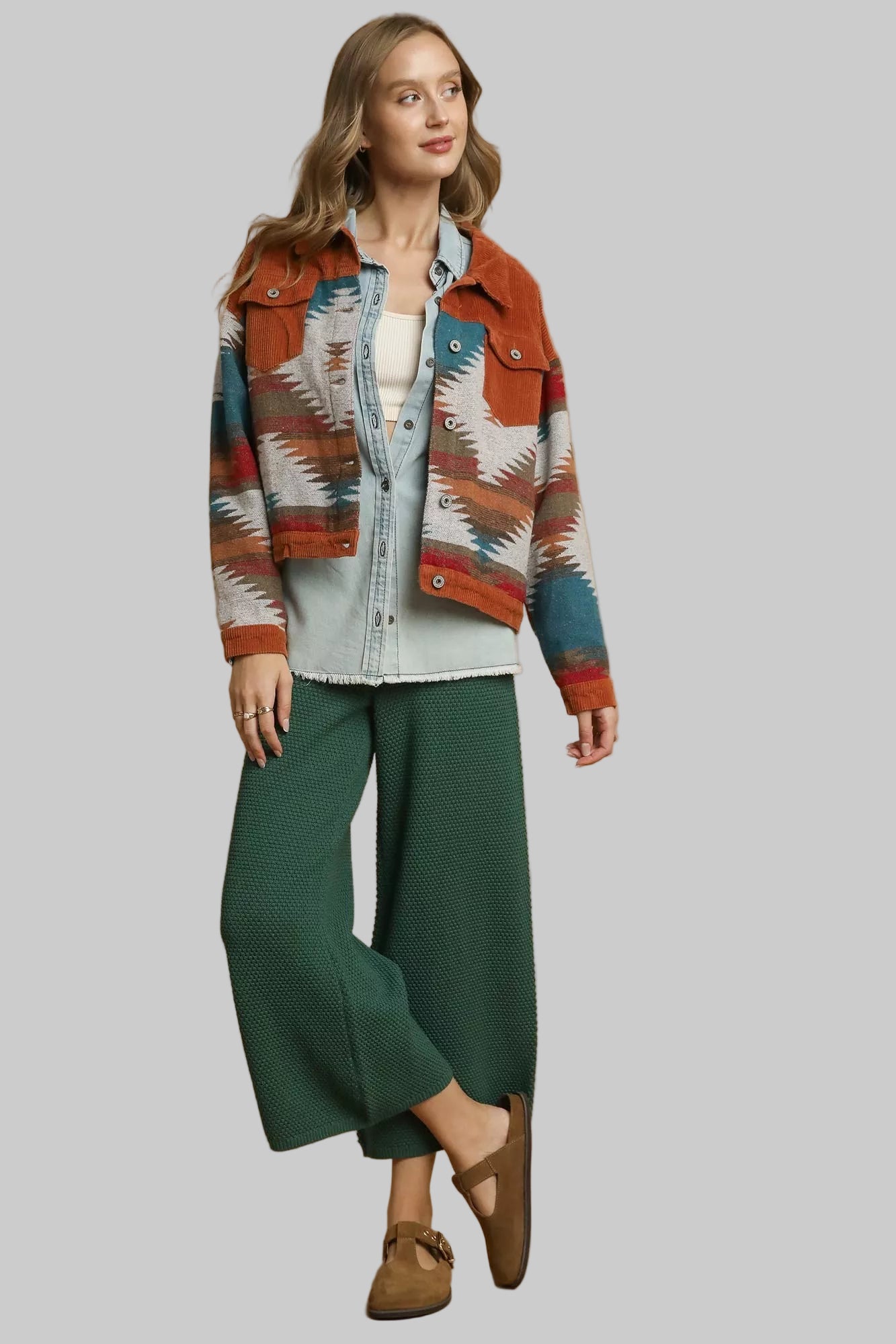 Jesse Boho Textured Knit Wide Leg Pants