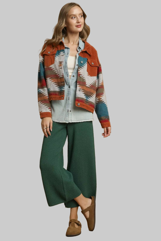 Jesse Boho Textured Knit Wide Leg Pants