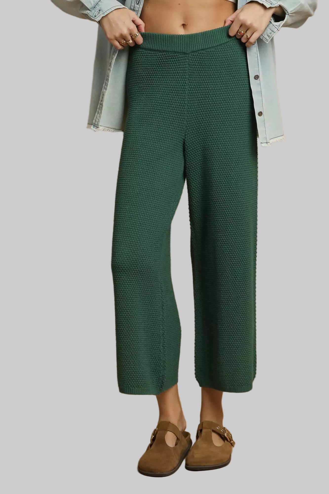 Jesse Boho Textured Knit Wide Leg Pants