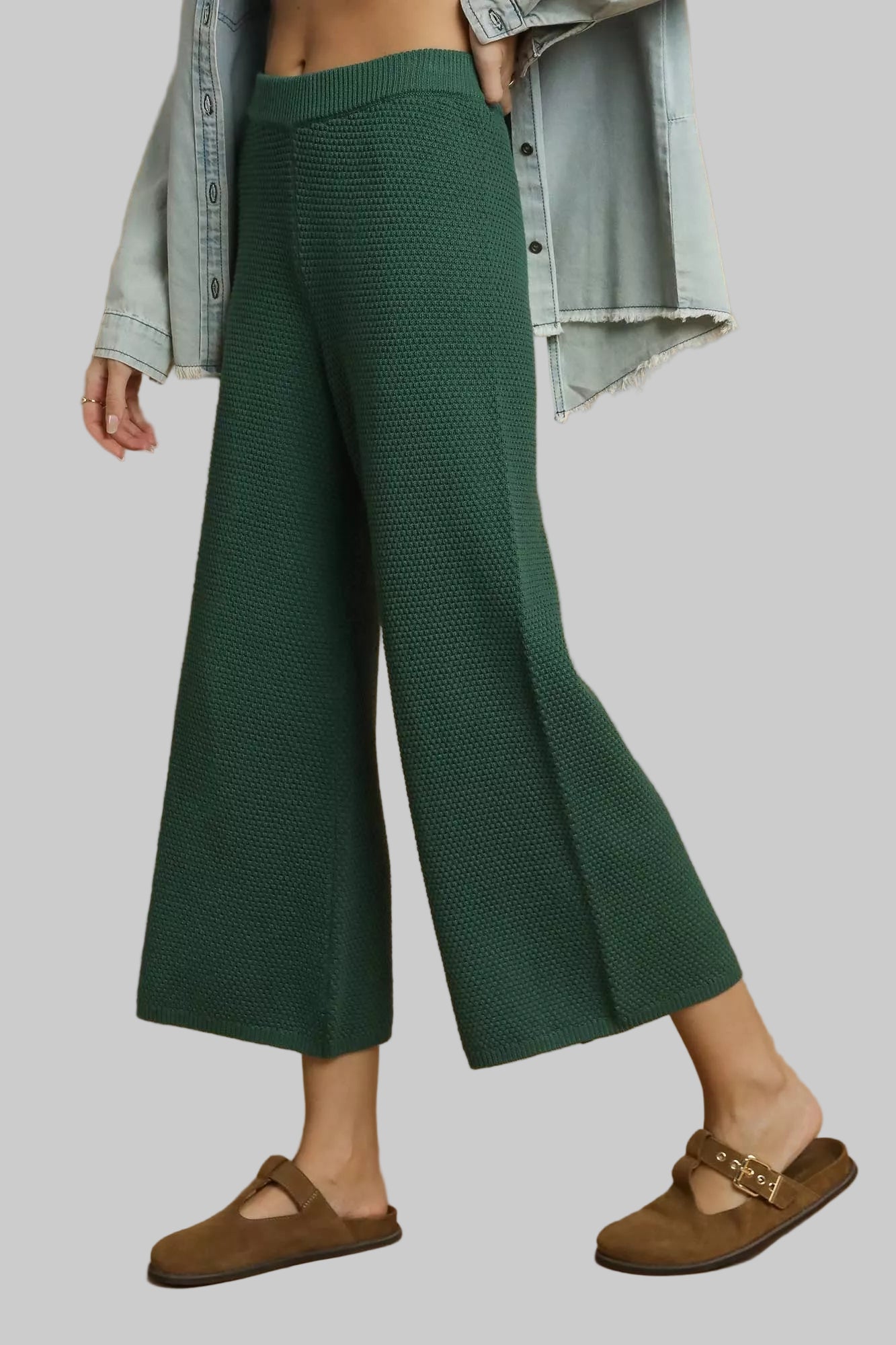 Jesse Boho Textured Knit Wide Leg Pants