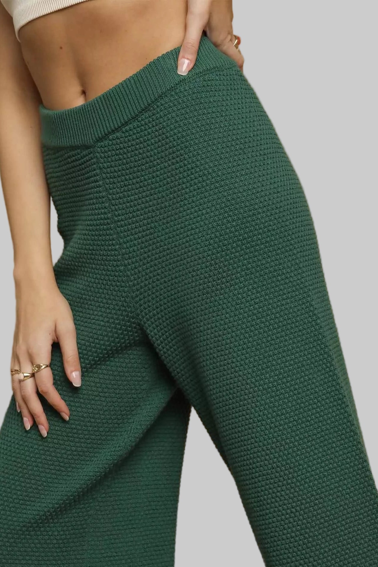 Jesse Boho Textured Knit Wide Leg Pants