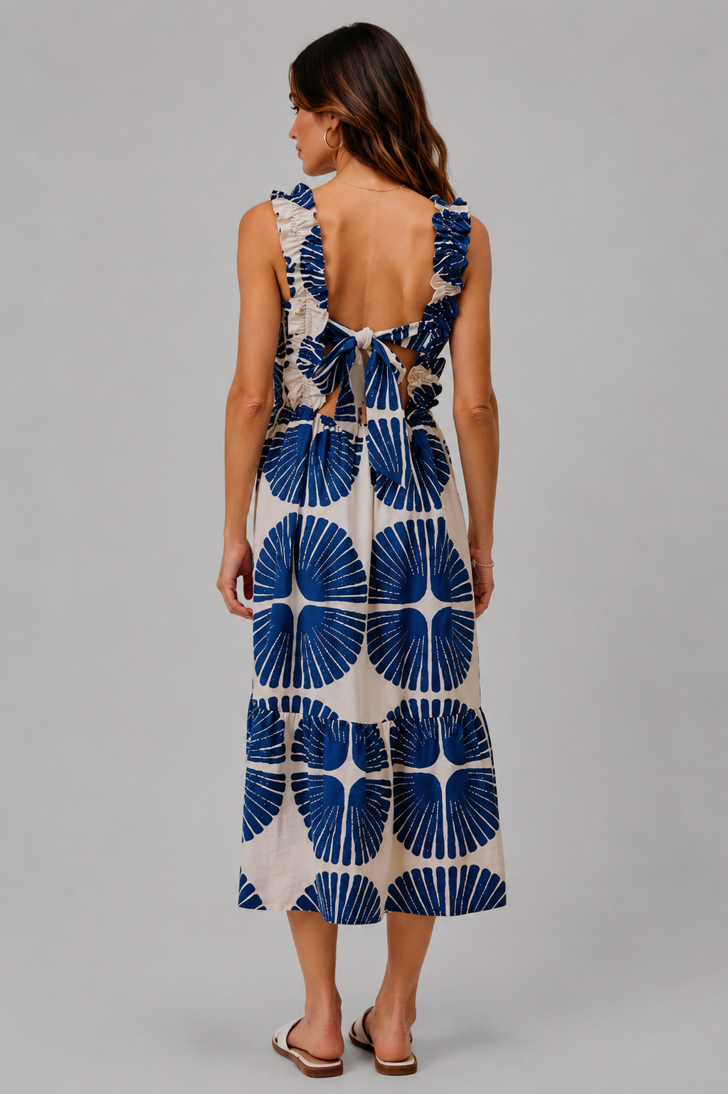 Jordyn Smocked Bodice Tiered Midi Dress