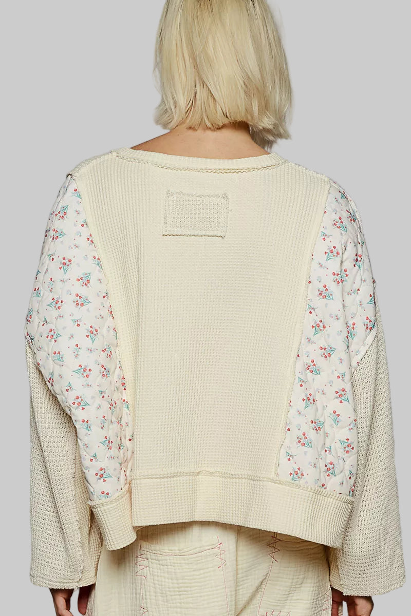 Josephine Boho Floral Cropped Thermal Top