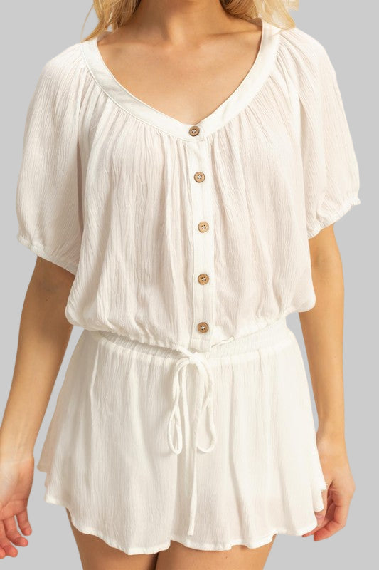 Josie Bohemian Drawstring Short Sleeve Top and Skort Set