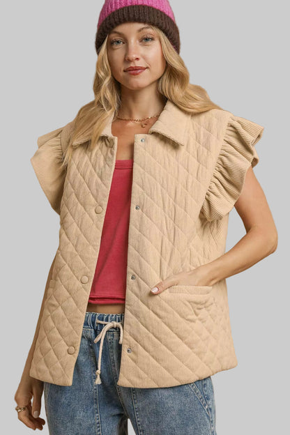 Julia Boho Corduroy Quilted Vest