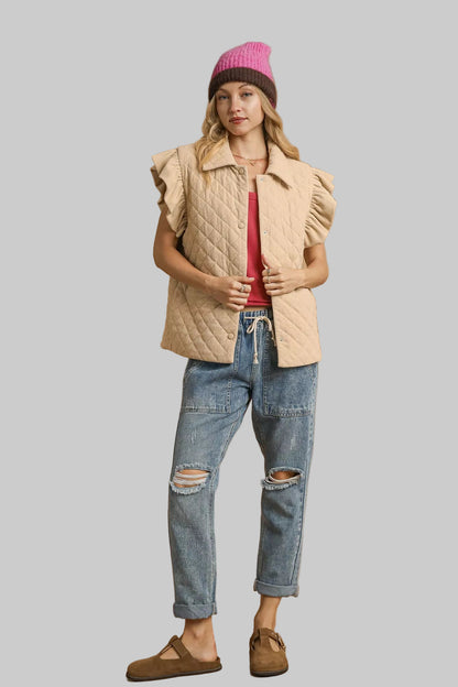 Julia Boho Corduroy Quilted Vest