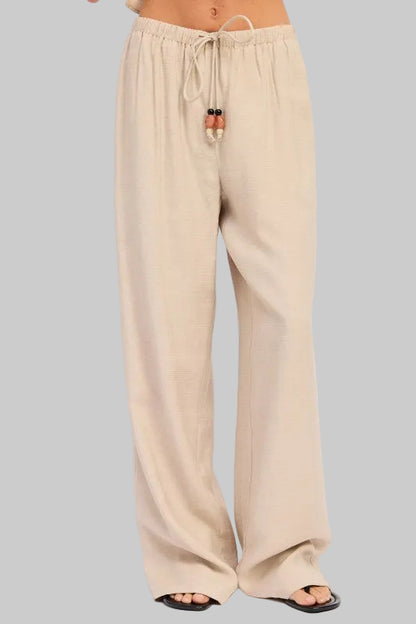 Kaia Low Rise Linen Baggie Pants