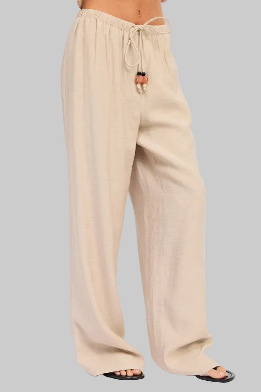 Kaia Low Rise Linen Baggie Pants