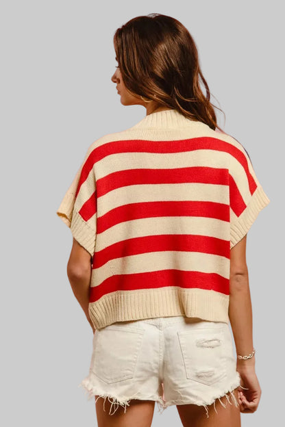 Kaia Star Patch American Flag Sleeveless Sweater