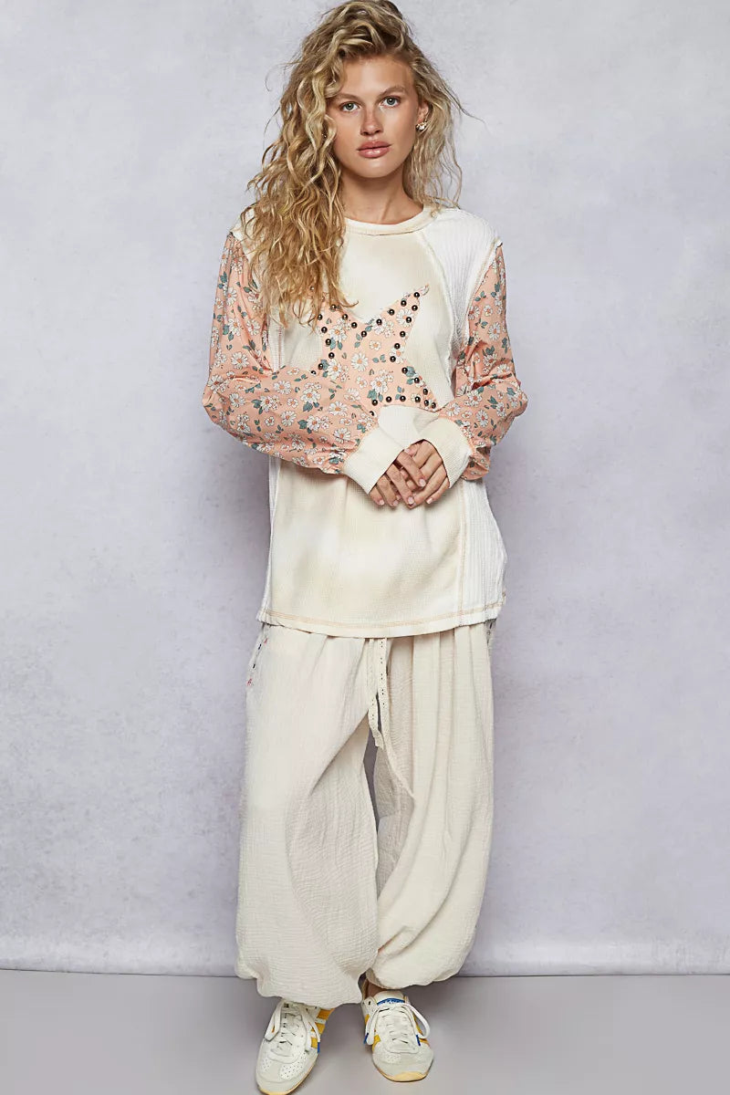 Kathy Star Patch Thermal Floral Top