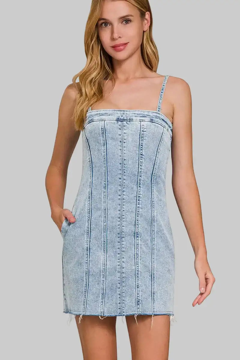 Kehlani Cotton Denim Mini Dress