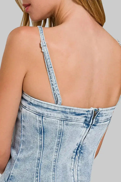 Kehlani Cotton Denim Mini Dress