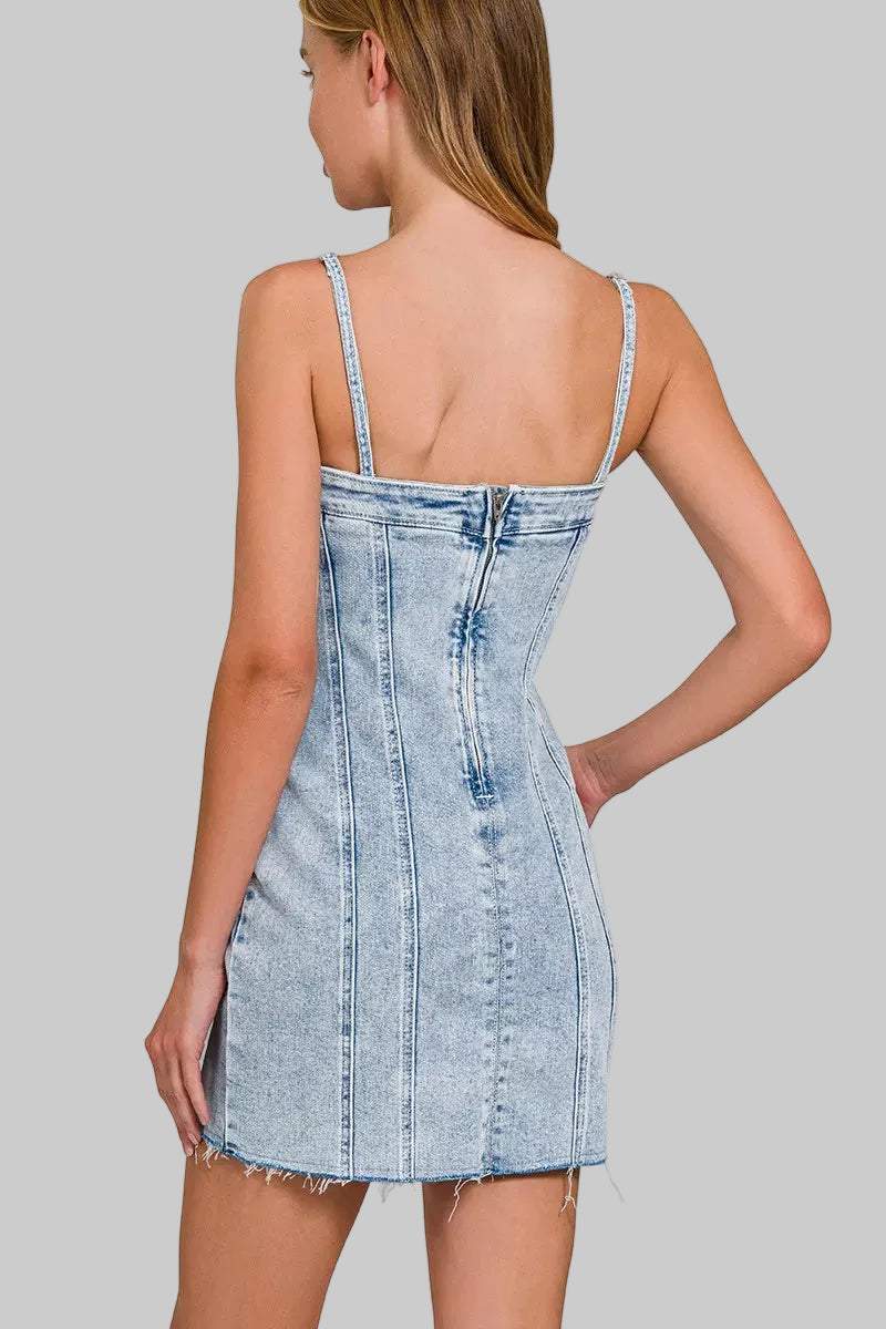 Kehlani Cotton Denim Mini Dress