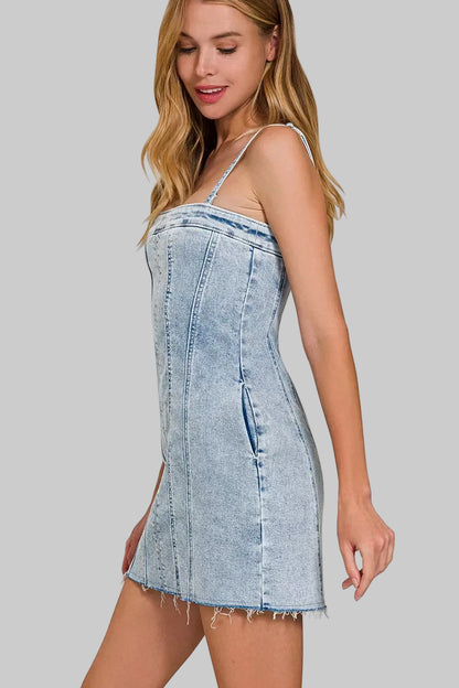 Kehlani Cotton Denim Mini Dress