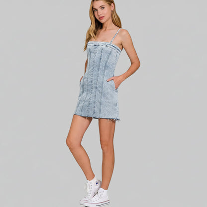 Kehlani Cotton Denim Mini Dress