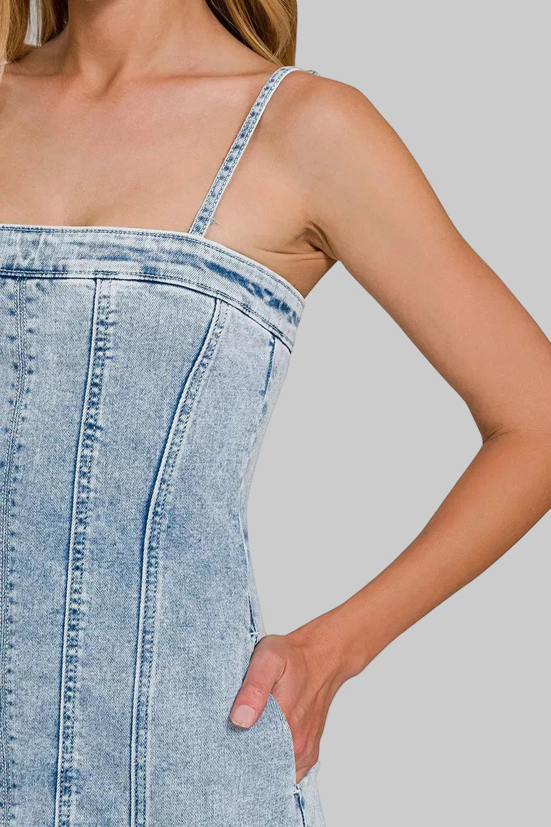 Kehlani Cotton Denim Mini Dress