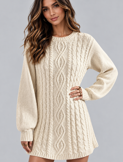 Krissy Cable Knit Sweater Mini Dress