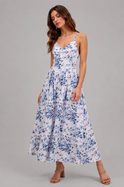 Kylie Floral Bow Back Maxi Dress