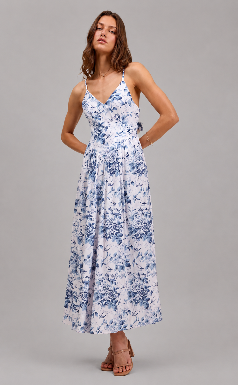 Kylie Floral Bow Back Maxi Dress