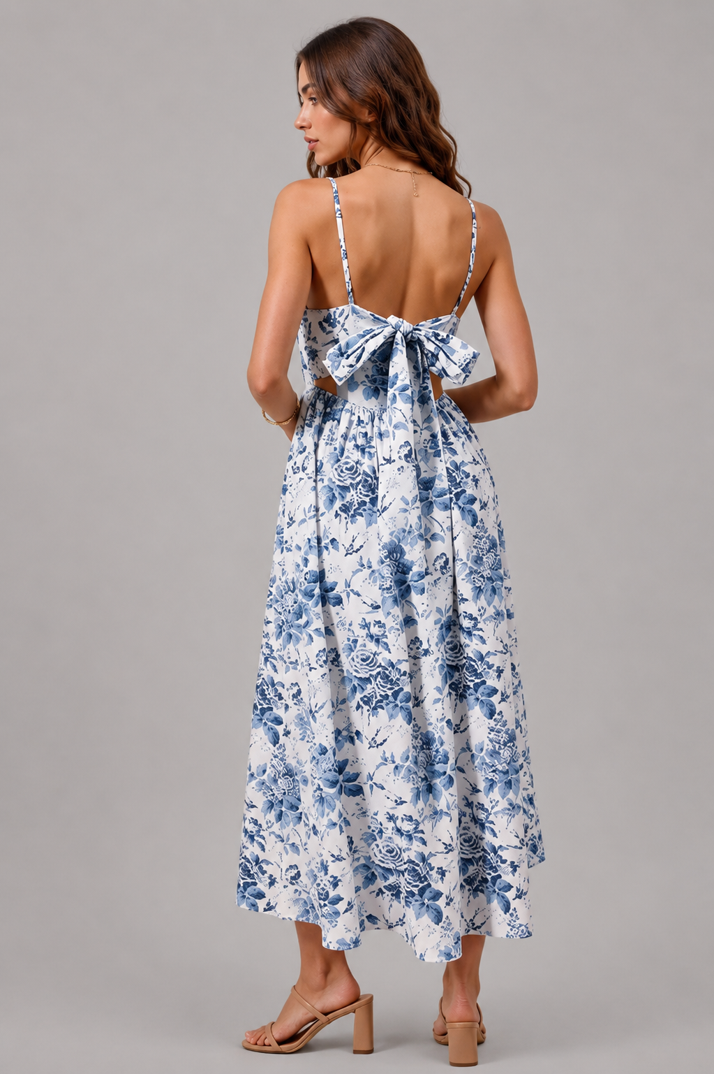 Kylie Floral Bow Back Maxi Dress