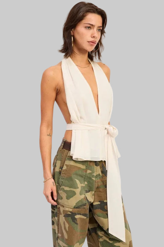 Kylie Halter Backless Scarf Top