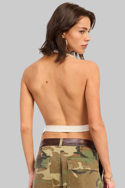 Kylie Halter Backless Scarf Top