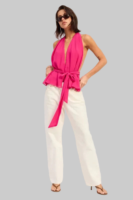 Kylie Halter Backless Scarf Top