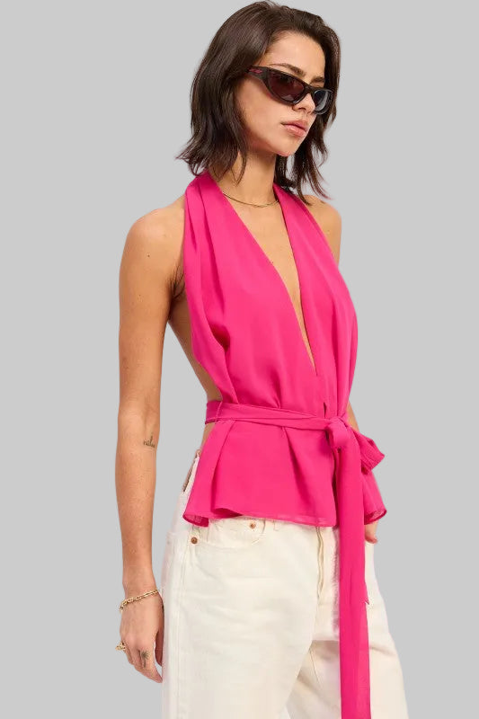 Kylie Halter Backless Scarf Top