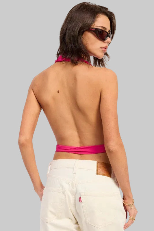 Kylie Halter Backless Scarf Top