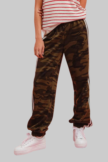 Laura Boho Side Lines Camouflage Track Pants