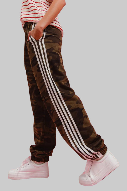 Laura Boho Side Lines Camouflage Track Pants
