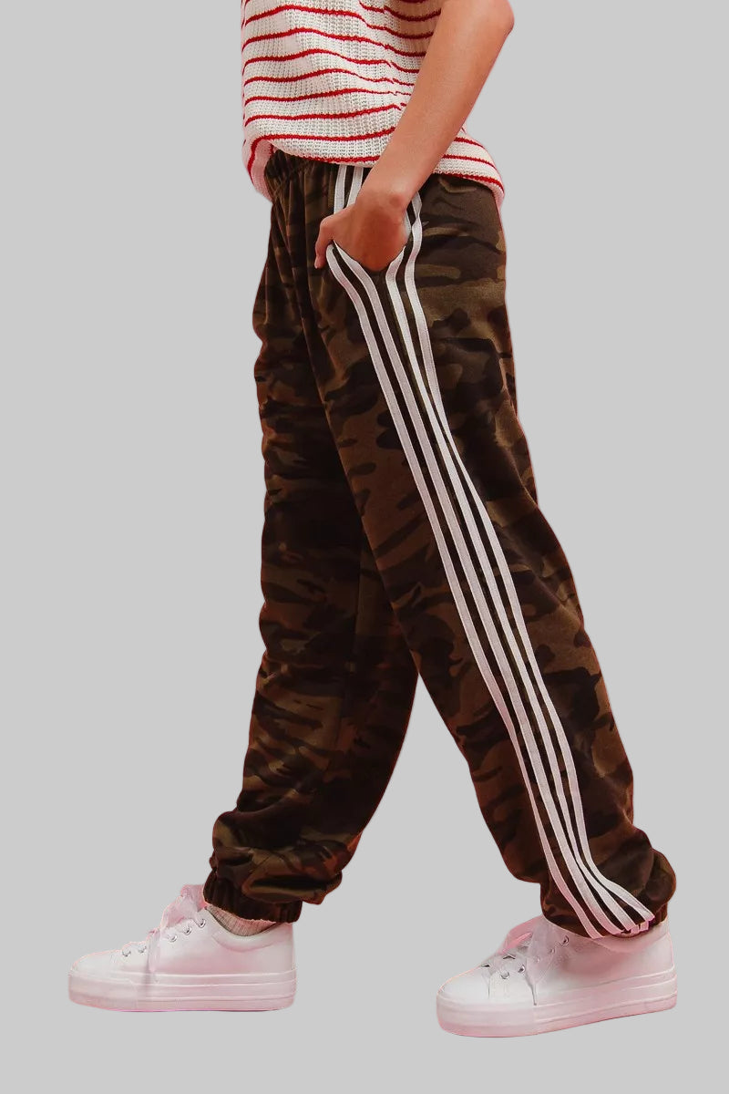 Laura Boho Side Lines Camouflage Track Pants