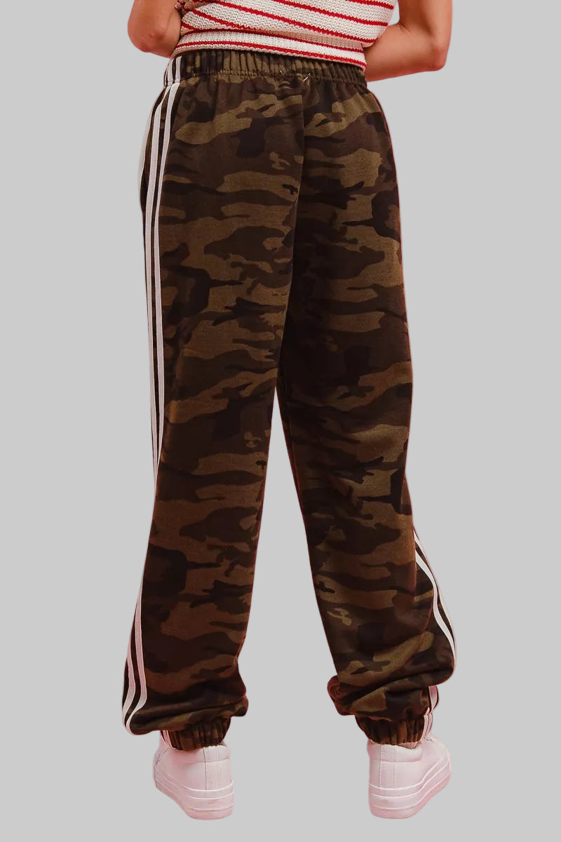 Laura Boho Side Lines Camouflage Track Pants