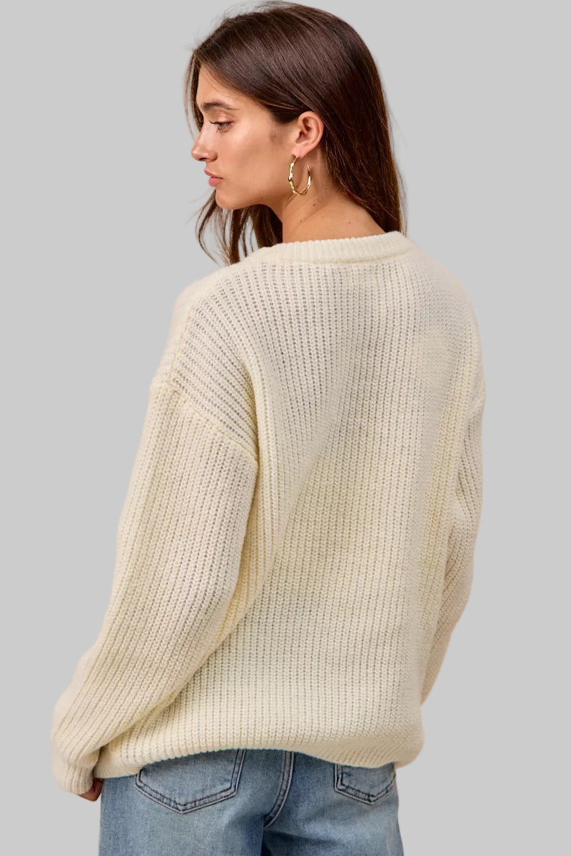 Layla Boho Christmas Ribbon Bow Sweater